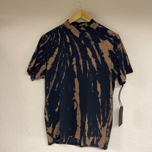 Les Tien Mock Neck Tie Dye Tee